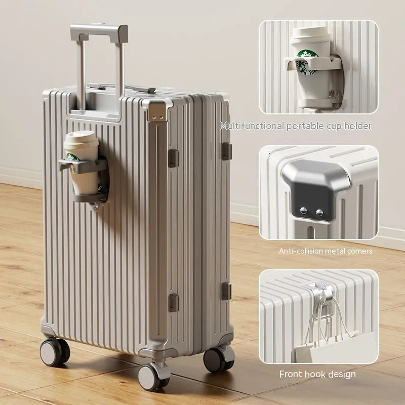 Luggage Internet Password Trolley Genuine Leather - Bellarte Enchanté Luggage Internet Password Trolley Genuine Leather